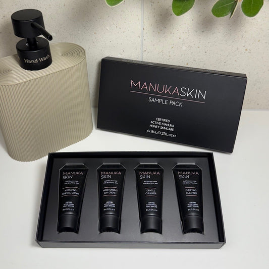 From Ordinary to Extraordinary: Manuka Skin's Top 4 Products, Deluxe Size Sample Pack.