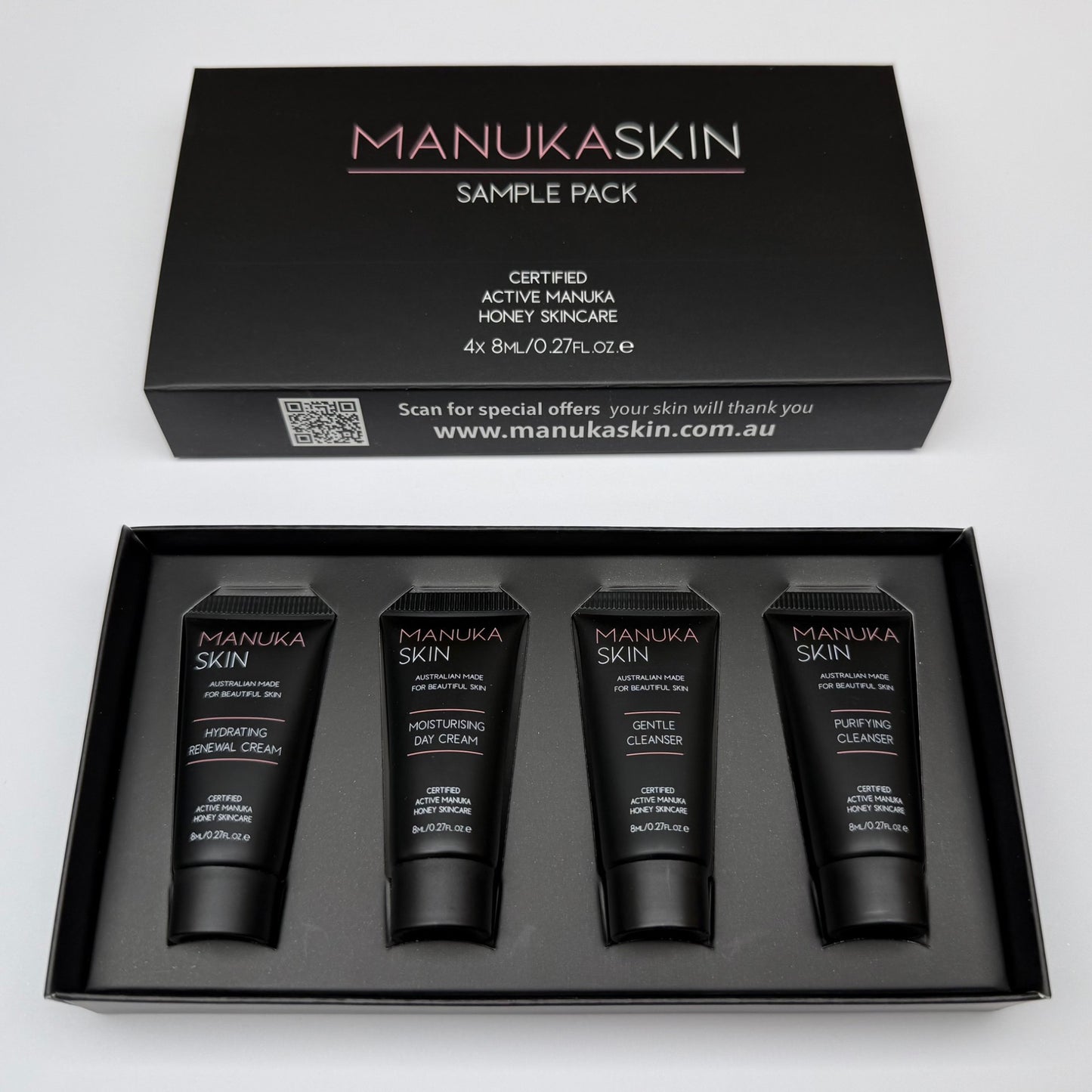 From Ordinary to Extraordinary: Manuka Skin's Top 4 Products, Deluxe Size Sample Pack.